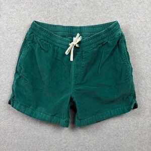 Bearbottom Corduroy‎ Shorts 5.5" Large Green Teal Drawstring Elastic Pockets